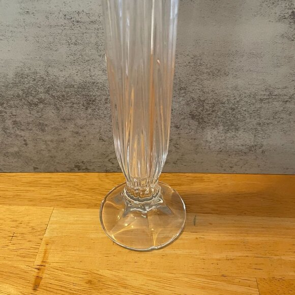 Waterford Marquis Crystal Greenbriar 10" Floral Shaped Rim Bud Vase Germany - Picture 3 of 4